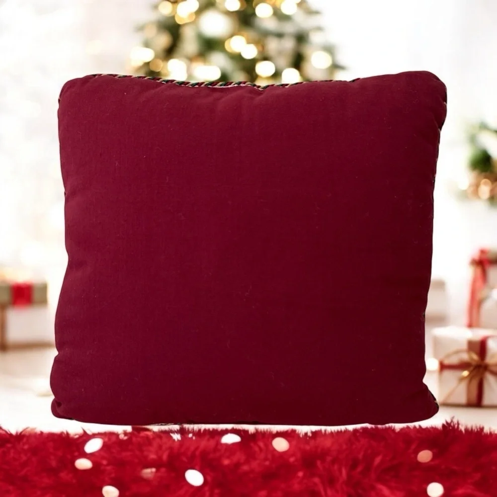 NOEL Square Needlepoint Throw Couch Accent Pillow Tapestry Christmas Hol…